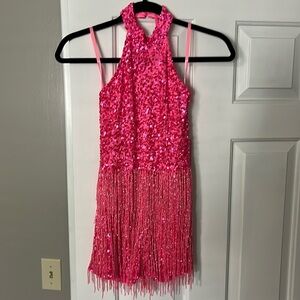 Ashley LAUREN pink high neck romper